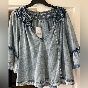 Free People Ainsley Denim Top